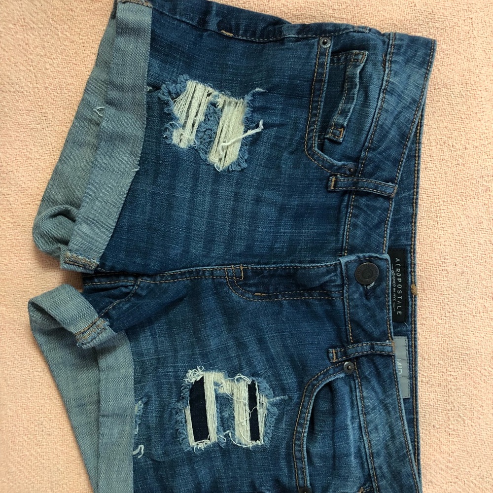 Aerospostale Ripped Midi Jean Shorts